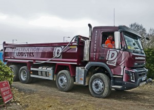 a new Dudman group tipper truck leaving site