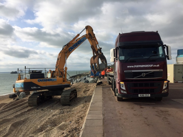 Delivering Rock Armour to Southsea